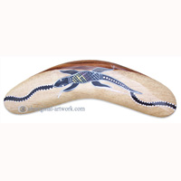 Aboriginal Dot Art Standard Boomerang, Hand Carved From Sono Wood