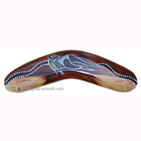 Aboriginal Dot Art Standard Boomerang, Hand Carved From Sono Wood