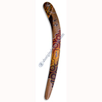 Aboriginal Dot Art Klling Boomerang, Hand Carved From Sono Wood. 