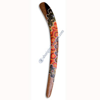 Aboriginal Dot Art Klling Boomerang, Hand Carved From Sono Wood.