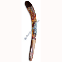 Aboriginal Dot Art Klling Boomerang, Hand Carved From Sono Wood.