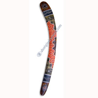 Aboriginal Dot Art Klling Boomerang, Hand Carved From Sono Wood.