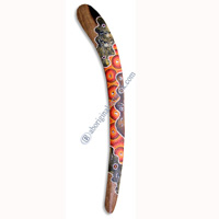 Aboriginal Dot Art Klling Boomerang, Hand Carved From Sono Wood.