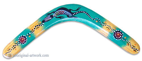 Aboriginal Dot Art Returning Boomerang, Hand Carved From Plywood