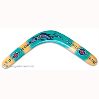 Aboriginal Dot Art Returning Boomerang, Hand Carved From Plywood