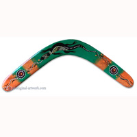 Aboriginal Dot Art Returning Boomerang, Hand Carved From Plywood