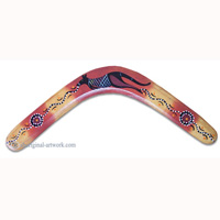 Aboriginal Dot Art Returning Boomerang, Hand Carved From Plywood