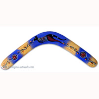 Aboriginal Dot Art Returning Boomerang, Hand Carved From Plywood