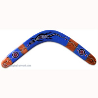 Aboriginal Dot Art Returning Boomerang, Hand Carved From Plywood