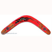 Aboriginal Dot Art Returning Boomerang, Hand Carved From Plywood