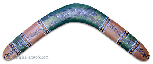 Aboriginal Dot Art Returning Boomerang, Hand Carved From Plywood