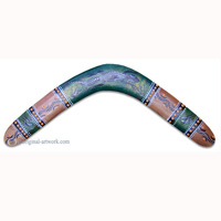 Aboriginal Dot Art Returning Boomerang, Hand Carved From Plywood