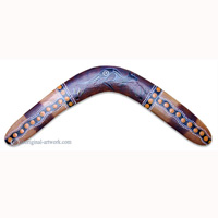 Aboriginal Dot Art Returning Boomerang, Hand Carved From Plywood