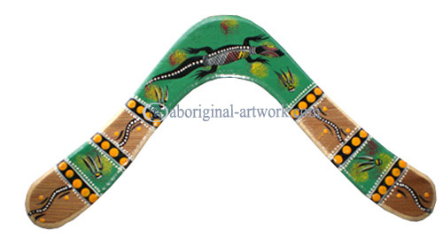 Aboriginal Dot Art Returning Boomerang, Hand Carved From Plywood