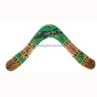 Aboriginal Dot Art Returning Boomerang, Hand Carved From Plywood