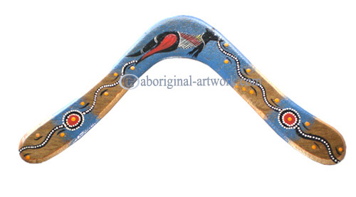 Aboriginal Dot Art Returning Boomerang, Hand Carved From Plywood