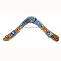 Aboriginal Dot Art Returning Boomerang, Hand Carved From Plywood