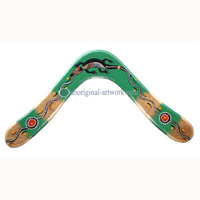 Aboriginal Dot Art Returning Boomerang, Hand Carved From Plywood