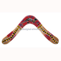Aboriginal Dot Art Returning Boomerang, Hand Carved From Plywood