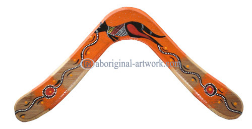 Aboriginal Dot Art Returning Boomerang, Hand Carved From Plywood