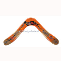 Aboriginal Dot Art Returning Boomerang, Hand Carved From Plywood