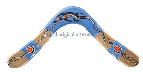 Aboriginal Dot Art Returning Boomerang, Hand Carved From Plywood