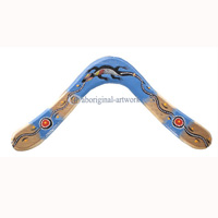 Aboriginal Dot Art Returning Boomerang, Hand Carved From Plywood