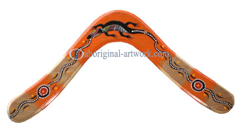 Aboriginal Dot Art Returning Boomerang, Hand Carved From Plywood