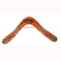 Aboriginal Dot Art Returning Boomerang, Hand Carved From Plywood