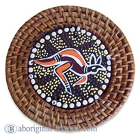 Aboriginal Rattan Coaster Set Of 4