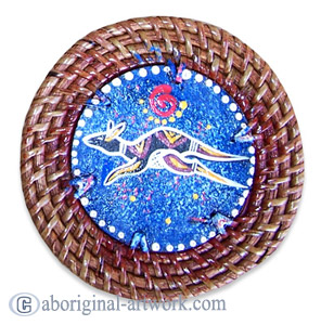 Aboriginal Rattan Coaster Set Of 4