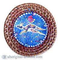Aboriginal Rattan Coaster Set Of 4