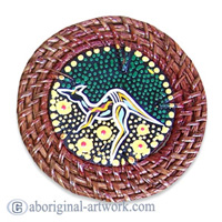Aboriginal Rattan Coaster Set Of 4