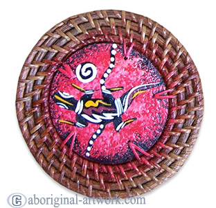 Aboriginal Rattan Coaster Set Of 4