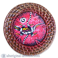 Aboriginal Rattan Coaster Set Of 4