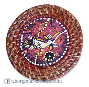 Aboriginal Rattan Coaster Set Of 4