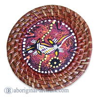 Aboriginal Rattan Coaster Set Of 4