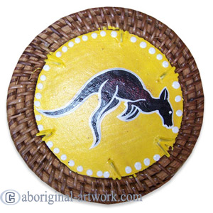 Aboriginal Rattan Coaster Set Of 4