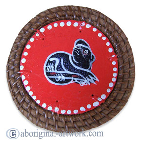 Aboriginal Rattan Coaster Set Of 4