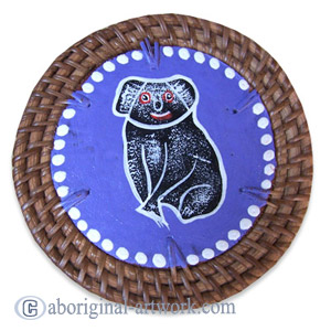 Aboriginal Rattan Coaster Set Of 4