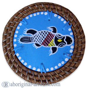 Aboriginal Rattan Coaster Set Of 4