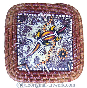 Aboriginal Rattan Coaster Set Of 4