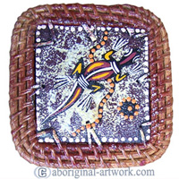 Aboriginal Rattan Coaster Set Of 4