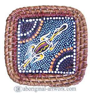Aboriginal Rattan Coaster Set Of 4