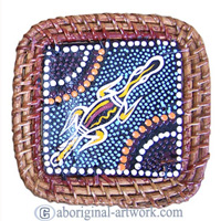 Aboriginal Rattan Coaster Set Of 4