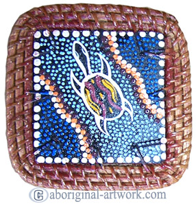 Aboriginal Rattan Coaster Set Of 4
