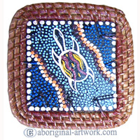 Aboriginal Rattan Coaster Set Of 4