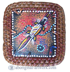 Aboriginal Rattan Coaster Set Of 4