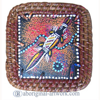 Aboriginal Rattan Coaster Set Of 4
