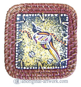 Aboriginal Rattan Coaster Set Of 4